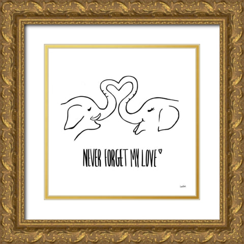 Animalistic III Gold Ornate Wood Framed Art Print with Double Matting by York, Leah