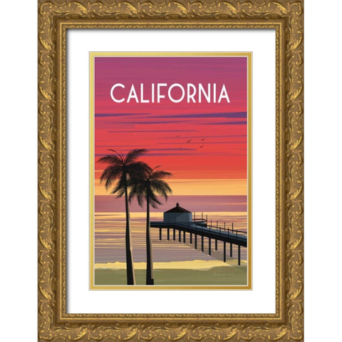 California Gold Ornate Wood Framed Art Print with Double Matting by Escalante, Omar