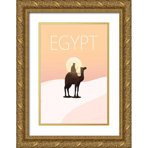 Egypt Gold Ornate Wood Framed Art Print with Double Matting by Escalante, Omar