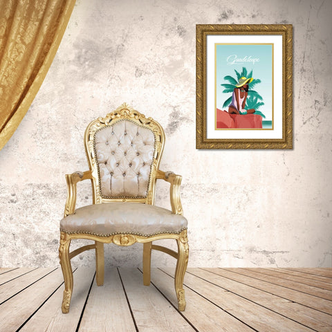 Guadalupe Gold Ornate Wood Framed Art Print with Double Matting by Escalante, Omar