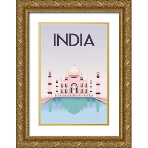India Gold Ornate Wood Framed Art Print with Double Matting by Escalante, Omar