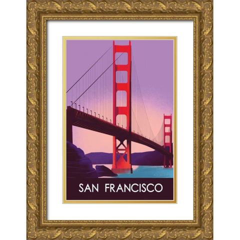 San Francisco I Gold Ornate Wood Framed Art Print with Double Matting by Escalante, Omar