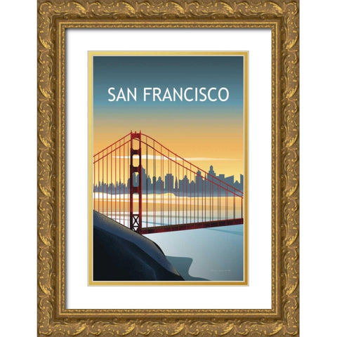 San Francisco II Gold Ornate Wood Framed Art Print with Double Matting by Escalante, Omar