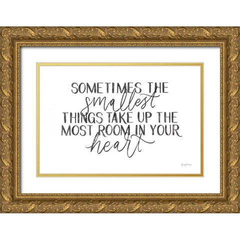 Little Child II BW Gold Ornate Wood Framed Art Print with Double Matting by Thorns, Becky