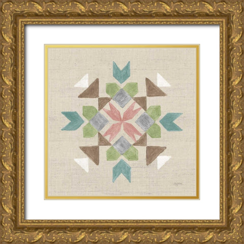 Cotton Bouquet VII Gold Ornate Wood Framed Art Print with Double Matting by Urban, Mary