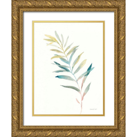 Greenery II Gold Ornate Wood Framed Art Print with Double Matting by Nai, Danhui