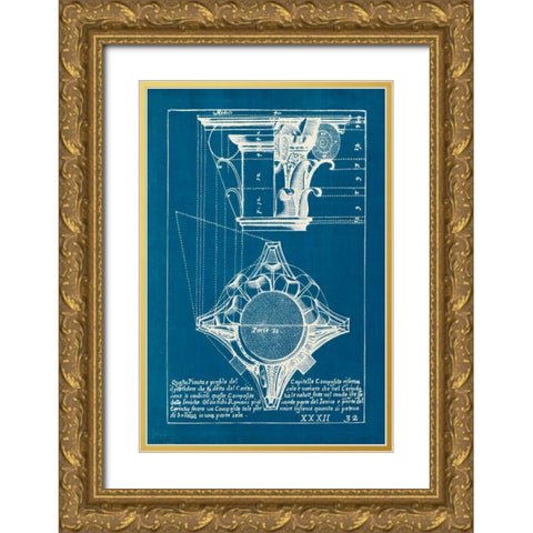 Architectural Drawings X Gold Ornate Wood Framed Art Print with Double Matting by Wild Apple Portfolio