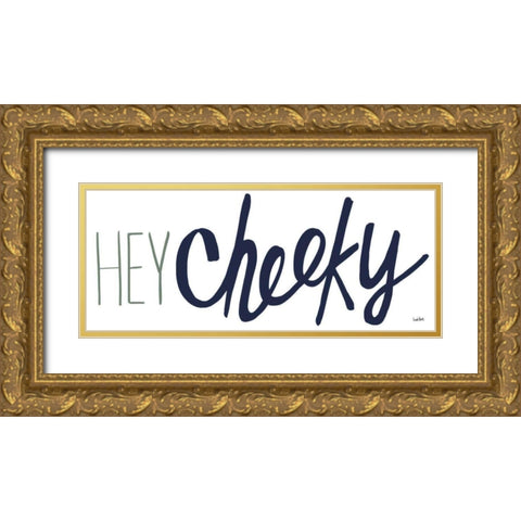 Bathroom Etiquette VII BG Gold Ornate Wood Framed Art Print with Double Matting by York, Leah