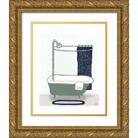 Bold Bath I BG Gold Ornate Wood Framed Art Print with Double Matting by Averinos, Melissa