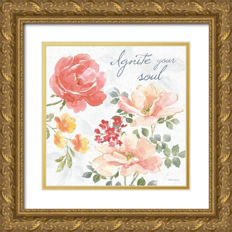 Floral Focus III Gold Ornate Wood Framed Art Print with Double Matting by Grove, Beth