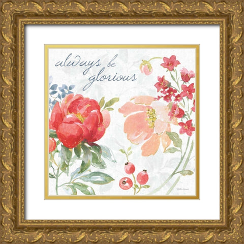 Floral Focus IV Gold Ornate Wood Framed Art Print with Double Matting by Grove, Beth