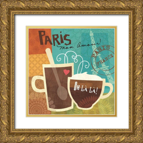 Cup-les I Gold Ornate Wood Framed Art Print with Double Matting by Charron, Veronique