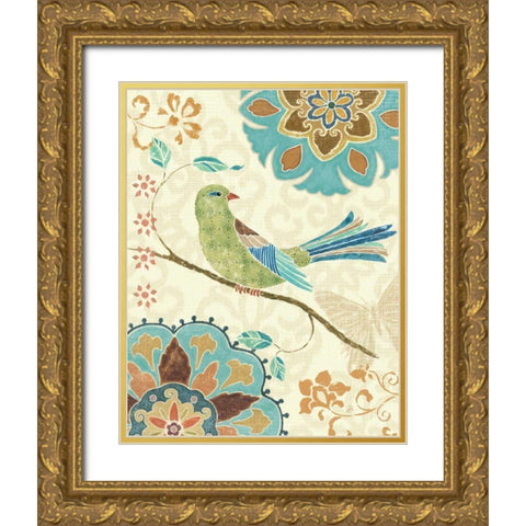 Eastern Tales Birds II Gold Ornate Wood Framed Art Print with Double Matting by Brissonnet, Daphne