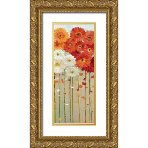 Daisies Fall II Gold Ornate Wood Framed Art Print with Double Matting by Nai, Danhui