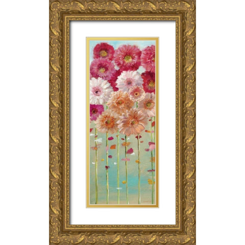 Daisies Spring I Gold Ornate Wood Framed Art Print with Double Matting by Nai, Danhui