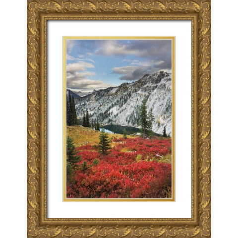 Lake Ann North Cascades  Gold Ornate Wood Framed Art Print with Double Matting by Majchrowicz, Alan