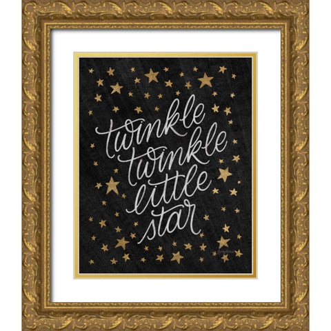 Boho Nursery VIII Black Gold Gold Ornate Wood Framed Art Print with Double Matting by Thorns, Becky