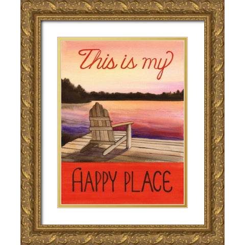 This is my Happy Place Gold Ornate Wood Framed Art Print with Double Matting by McKenna, Kathleen Parr