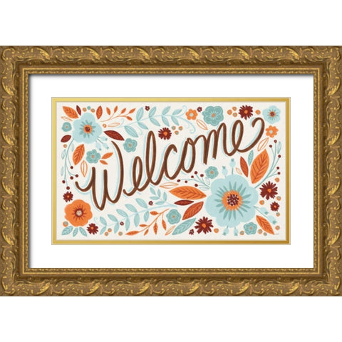 Welcome I Gold Ornate Wood Framed Art Print with Double Matting by Tavoletti, Anne