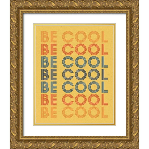 Retro Words II Gold Ornate Wood Framed Art Print with Double Matting by Wild Apple Portfolio