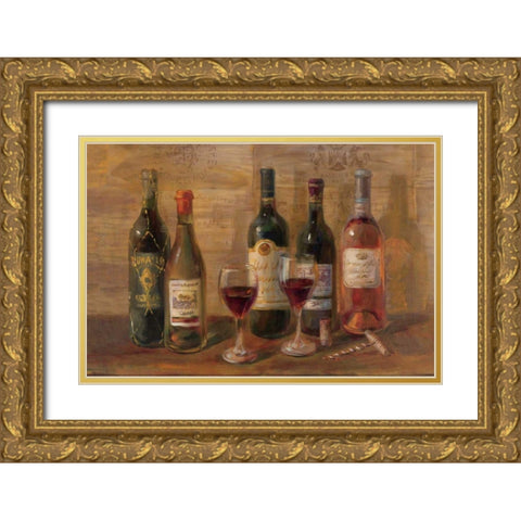 Wine Tasting Gold Ornate Wood Framed Art Print with Double Matting by Nai, Danhui