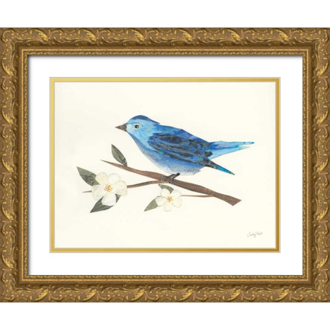 Birds and Blossoms II Gold Ornate Wood Framed Art Print with Double Matting by Prahl, Courtney