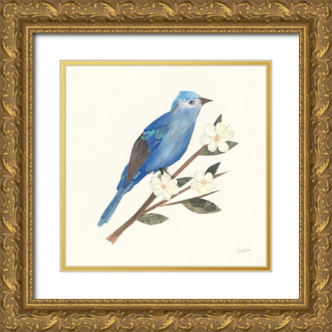 Birds and Blossoms III Gold Ornate Wood Framed Art Print with Double Matting by Prahl, Courtney