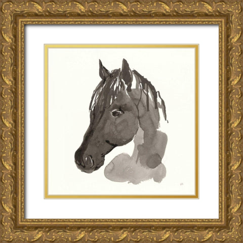 Horse Portrait II Gold Ornate Wood Framed Art Print with Double Matting by Paschke, Chris