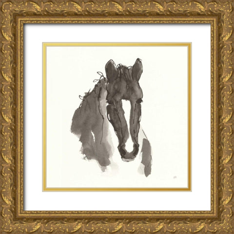 Horse Portrait III Gold Ornate Wood Framed Art Print with Double Matting by Paschke, Chris