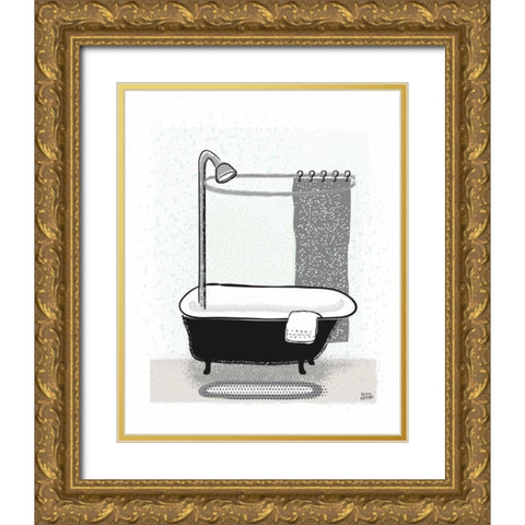 Bold Bath I Neutral Gold Ornate Wood Framed Art Print with Double Matting by Averinos, Melissa