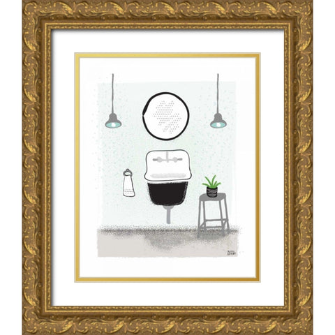 Bold Bath II Neutral Gold Ornate Wood Framed Art Print with Double Matting by Averinos, Melissa