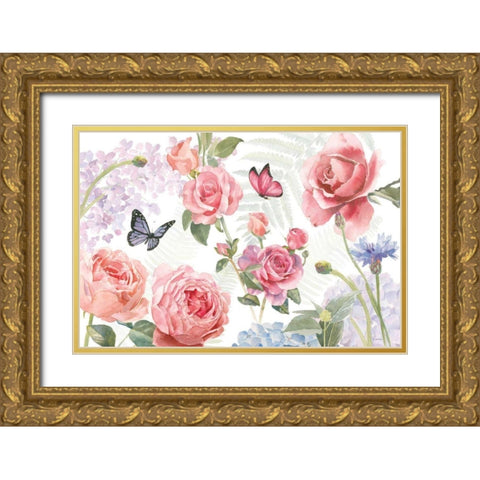 Boho Bouquet I Gold Ornate Wood Framed Art Print with Double Matting by Wiens, James