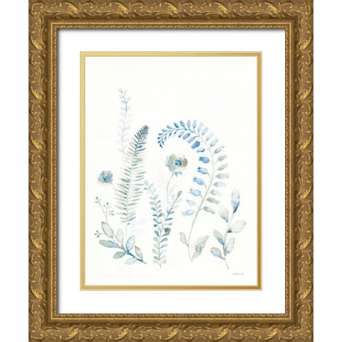 Malmo Garden II Gold Ornate Wood Framed Art Print with Double Matting by Nai, Danhui