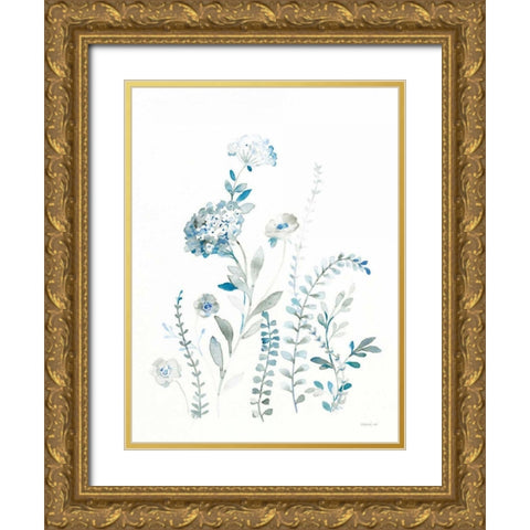 Malmo Garden III Gold Ornate Wood Framed Art Print with Double Matting by Nai, Danhui