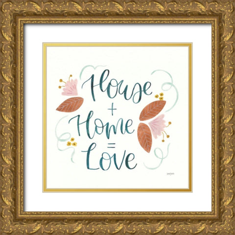 Home Sweet Home III Gold Ornate Wood Framed Art Print with Double Matting by Jackson, Jenaya