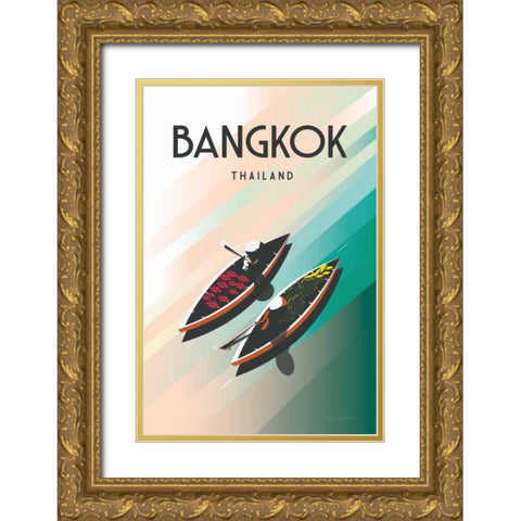Bangkok Thailand Gold Ornate Wood Framed Art Print with Double Matting by Escalante, Omar
