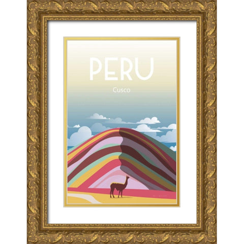 Peru Gold Ornate Wood Framed Art Print with Double Matting by Escalante, Omar