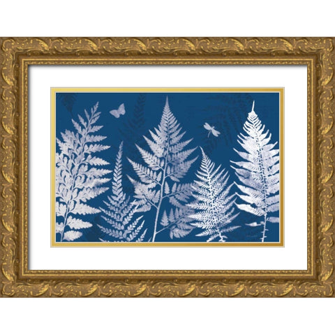 True Blue I Gold Ornate Wood Framed Art Print with Double Matting by Pertiet, Katie