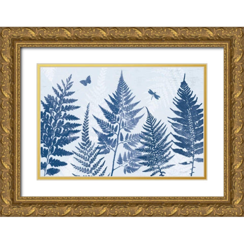 True Blue II Gold Ornate Wood Framed Art Print with Double Matting by Pertiet, Katie