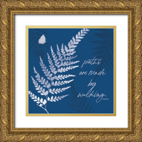 True Blue III Gold Ornate Wood Framed Art Print with Double Matting by Pertiet, Katie