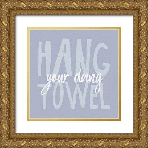 Bathroom Advice II Gold Ornate Wood Framed Art Print with Double Matting by Wild Apple Portfolio