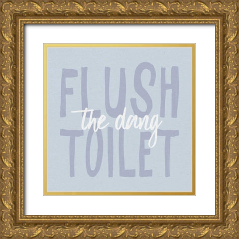 Bathroom Advice III Gold Ornate Wood Framed Art Print with Double Matting by Wild Apple Portfolio