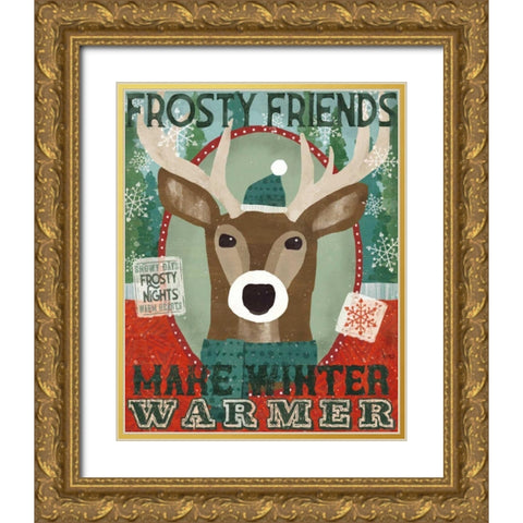 Holiday Likeness III Gold Ornate Wood Framed Art Print with Double Matting by Charron, Veronique