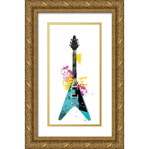 Garage Band III Graffiti Gold Ornate Wood Framed Art Print with Double Matting by Schick, Mike
