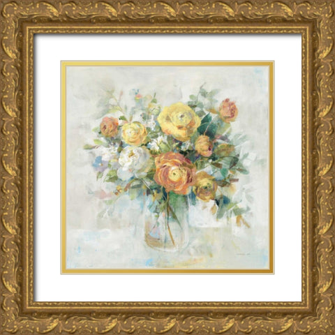 Natural Blooming Splendor I Gold Ornate Wood Framed Art Print with Double Matting by Nai, Danhui