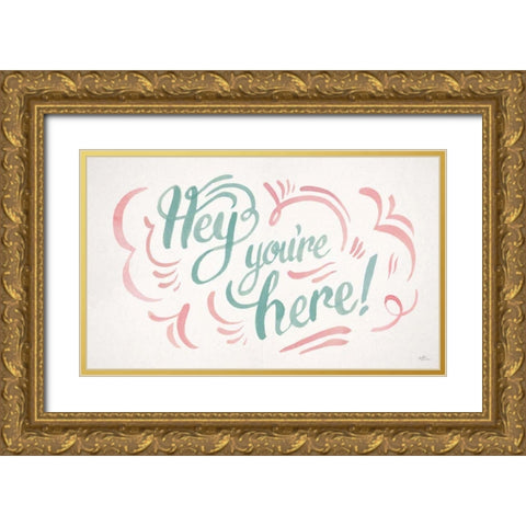 Hey II Gold Ornate Wood Framed Art Print with Double Matting by Penner, Janelle