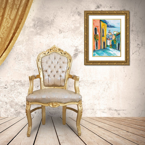 Positano III Gold Ornate Wood Framed Art Print with Double Matting by Vertentes, Jeanette