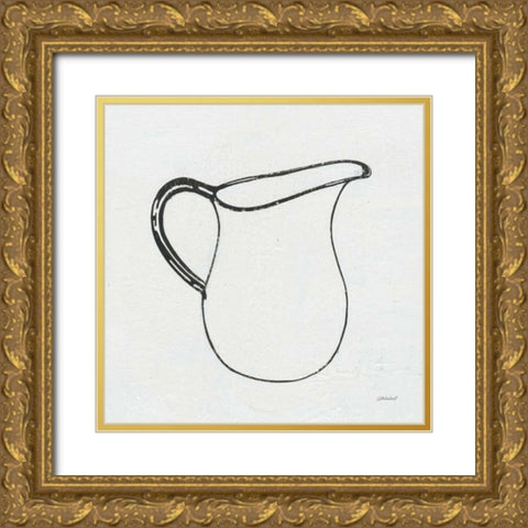 Retro Pitcher Gold Ornate Wood Framed Art Print with Double Matting by Lovell, Kathrine