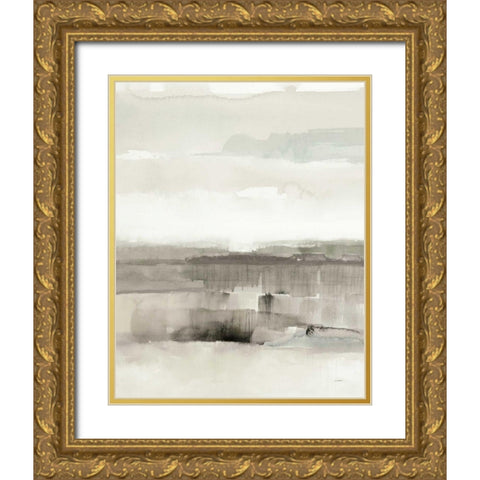 Influence of Line and Color Neutral Crop Gold Ornate Wood Framed Art Print with Double Matting by Schick, Mike