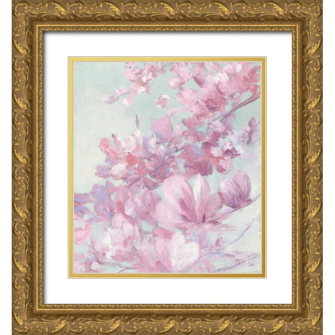 Spring Magnolia II Gold Ornate Wood Framed Art Print with Double Matting by Purinton, Julia